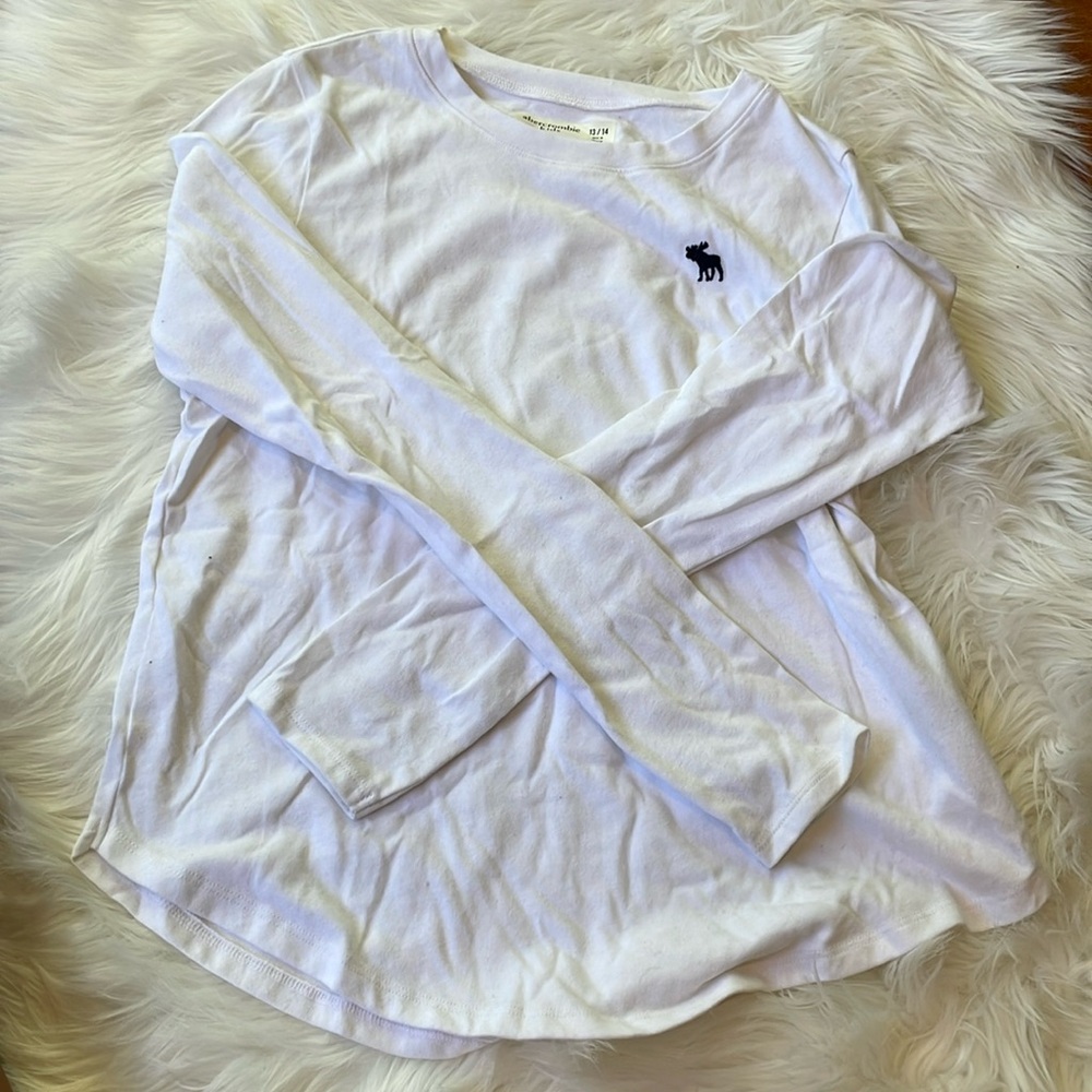 Abercrombie girls white long sleeve